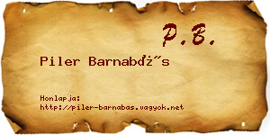 Piler Barnabás névjegykártya